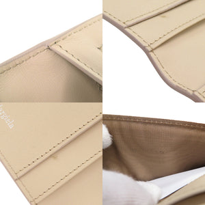 未使用品 メゾン マルジェラ 4ステッチ SA1UI0021 レザー ベージュ 二つ折り財布 1483【中古】Maison Margiela