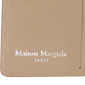 未使用 メゾン マルジェラ 4ステッチ レザー ベージュ 二つ折り財布 1484【中古】Maison Margiela