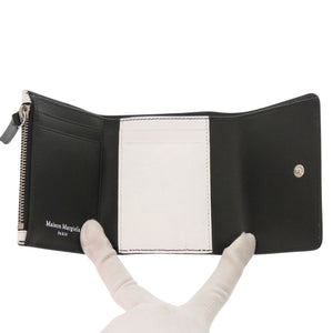 未使用 メゾン マルジェラ 4ステッチ SA3UI0017 P5787 HA202 レザー ブラック ホワイト 三つ折り財布 黒 1485【中古】Maison Margiela