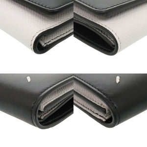 未使用 メゾン マルジェラ 4ステッチ SA3UI0017 P5787 HA202 レザー ブラック ホワイト 三つ折り財布 黒 1485【中古】Maison Margiela