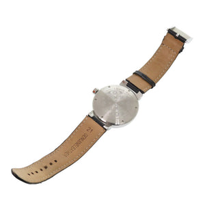 ルイ ヴィトン タンブール Q111E SS レザー シルバー クオーツ 腕時計 LV 1507【中古】LOUIS VUITTON