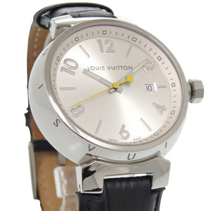 ルイ ヴィトン タンブール Q111E SS レザー シルバー クオーツ 腕時計 LV 1507【中古】LOUIS VUITTON