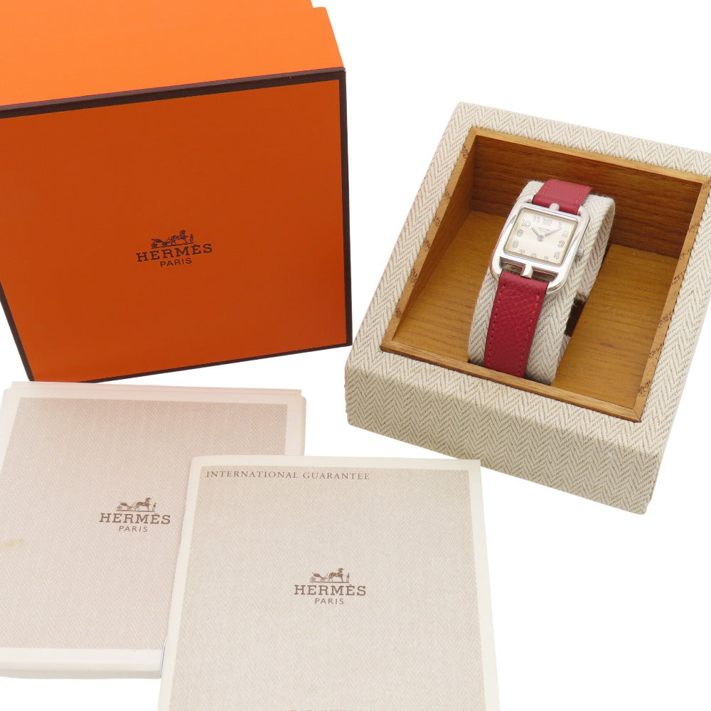 美品 エルメス クオーツ ケープコッド CC1.250 腕時計 シルバー925/クシュベル ベージュ 〇Z刻印 1508【中古】HERMES レディース