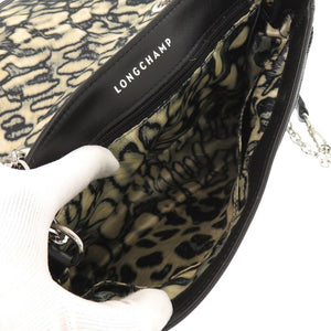 美品 ロンシャン アマゾーヌ S レザー ブラック ショルダーバッグ 黒 1514【中古】Longchamp