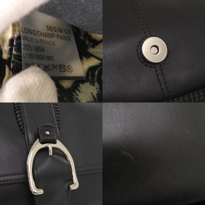 美品 ロンシャン アマゾーヌ S レザー ブラック ショルダーバッグ 黒 1514【中古】Longchamp