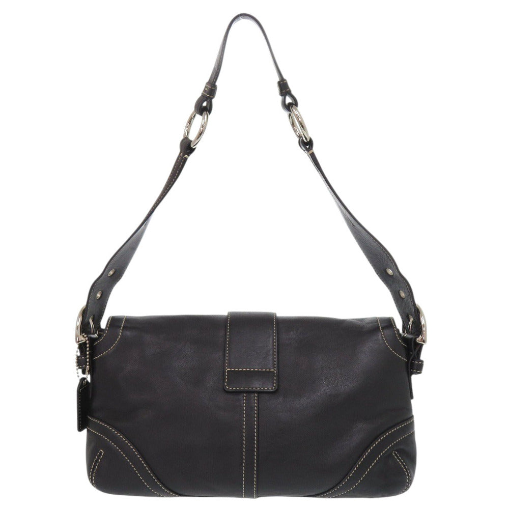美品 コーチ K04S-3653 レザー ブラック ショルダーバッグ 黒 1543【中古】COACH