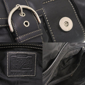 美品 コーチ K04S-3653 レザー ブラック ショルダーバッグ 黒 1543【中古】COACH