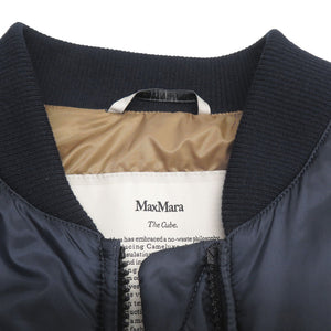 美品 マックスマーラ The Cube ザ キューブ 24194810446 サイズ38 ポリエステル ネイビー ブルゾン 1581【中古】MAX MARA