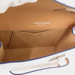 美品 メゾン マルジェラ スナッチトスモール シルバーチェーン カーフレザー ホワイト ショルダーバッグ AE5E【中古】Maison Margiela