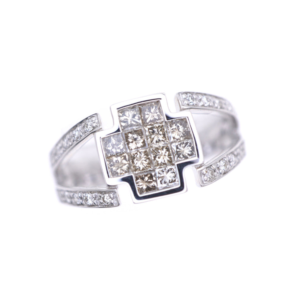 新品同様 ダイヤ0.60ct K18WG リング 指輪 ホワイトゴールド/ダイヤモンド 16号 6.1g ホワイトゴールド ジュエリー 0049【中古】 レディース