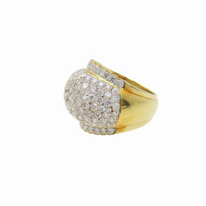 美品 K18YG ダイヤ4.24ct 14.9g 14.5号 リング ダイヤモンド/K18イエローゴールド 指輪 ジュエリー ゴールド 0051【中古】 レディース