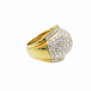 美品 K18YG ダイヤ4.24ct 14.9g 14.5号 リング ダイヤモンド/K18イエローゴールド 指輪 ジュエリー ゴールド 0051【中古】 レディース
