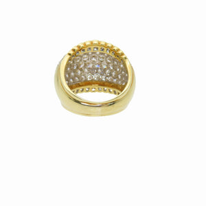美品 K18YG ダイヤ4.24ct 14.9g 14.5号 リング ダイヤモンド/K18イエローゴールド 指輪 ジュエリー ゴールド 0051【中古】 レディース