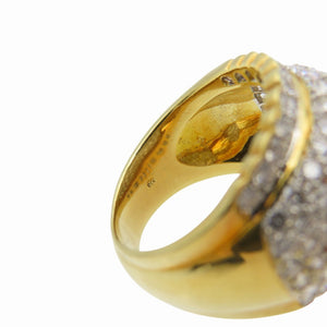 美品 K18YG ダイヤ4.24ct 14.9g 14.5号 リング ダイヤモンド/K18イエローゴールド 指輪 ジュエリー ゴールド 0051【中古】 レディース