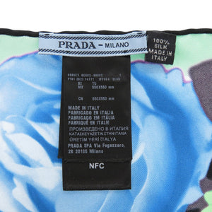 美品 プラダ プリントシルク フローラル シルク マルチカラー スカーフ 0065【中古】PRADA