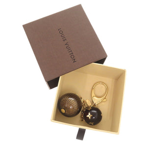 美品 ルイ ヴィトン M66980 メタル ブラウン ゴールド バッグチャーム キーホルダー LV 0071【中古】LOUIS VUITTON