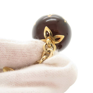 美品 ルイ ヴィトン M66980 メタル ブラウン ゴールド バッグチャーム キーホルダー LV 0071【中古】LOUIS VUITTON