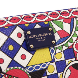 新品同様 ドルチェアンドガッバーナ BI0473 トランプ柄 レザー レッド マルチカラー 長財布 0072【中古】DOLCE&GABBANA
