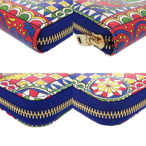 新品同様 ドルチェアンドガッバーナ BI0473 トランプ柄 レザー レッド マルチカラー 長財布 0072【中古】DOLCE&GABBANA