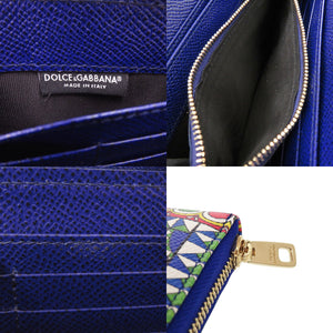 新品同様 ドルチェアンドガッバーナ BI0473 トランプ柄 レザー レッド マルチカラー 長財布 0072【中古】DOLCE&GABBANA