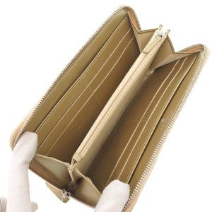 美品 シャネル スターエンボス レザー ゴールド 長財布 0074【中古】CHANEL