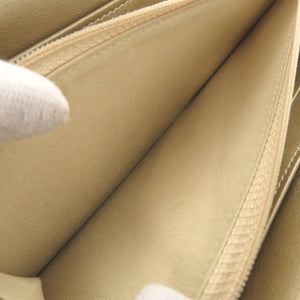 美品 シャネル スターエンボス レザー ゴールド 長財布 0074【中古】CHANEL