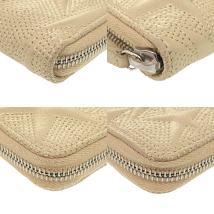 美品 シャネル スターエンボス レザー ゴールド 長財布 0074【中古】CHANEL