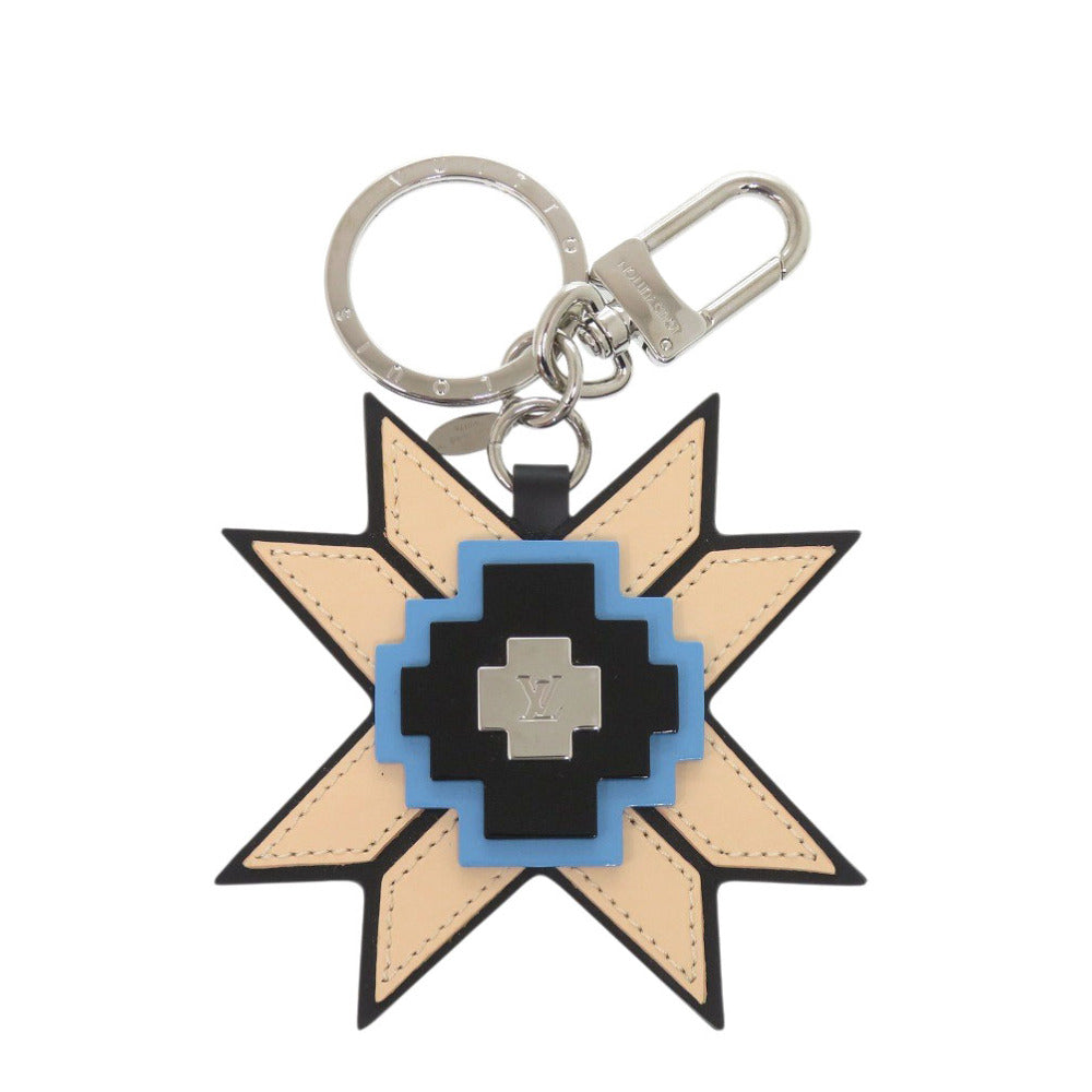 美品 ルイ ヴィトン MP1646 レザー プラスチック ベージュ ブラック キーホルダー LV 0075【中古】LOUIS VUITTON