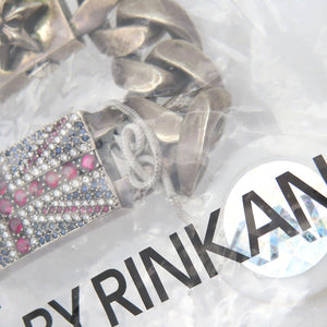 鑑定済 クロムハーツ ユニオンジャックスター IDブレスレット クラシックリンク シルバー925/ダイヤモンド/ルビー/サファイア 0095【中古】CHROME HEARTS メンズ