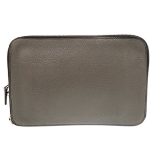 プラダ トライアングルロゴ レザー グレー系 セカンドバッグ クラッチバッグ 0188【中古】PRADA
