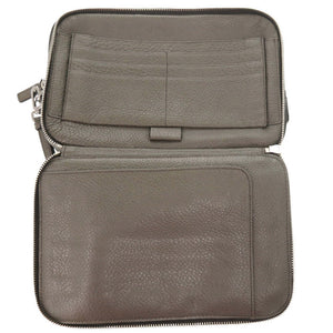 プラダ トライアングルロゴ レザー グレー系 セカンドバッグ クラッチバッグ 0188【中古】PRADA