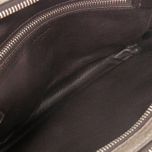 プラダ トライアングルロゴ レザー グレー系 セカンドバッグ クラッチバッグ 0188【中古】PRADA