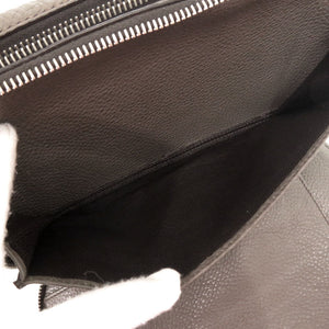 プラダ トライアングルロゴ レザー グレー系 セカンドバッグ クラッチバッグ 0188【中古】PRADA