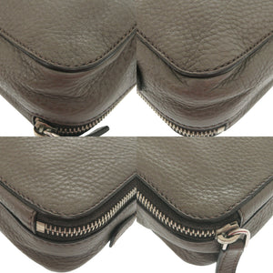 プラダ トライアングルロゴ レザー グレー系 セカンドバッグ クラッチバッグ 0188【中古】PRADA