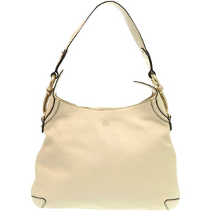 美品 グッチ クレオール ホーボー ホースビット 145826 レザー アイボリー 白 ショルダーバッグ 0244【中古】GUCCI