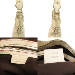 美品 グッチ クレオール ホーボー ホースビット 145826 レザー アイボリー 白 ショルダーバッグ 0244【中古】GUCCI