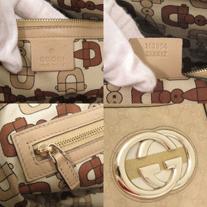 グッチ グッチシマ GGロゴ 162094 レザー ベージュ系 トートバッグ ハンドバッグ 0245【中古】GUCCI