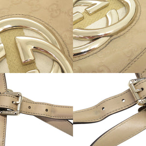 グッチ グッチシマ GGロゴ 162094 レザー ベージュ系 トートバッグ ハンドバッグ 0245【中古】GUCCI