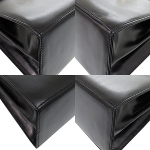 美品 サルヴァトーレフェラガモ ガンチーニ レザー ブラック ゴールド金具 O212193 2WAY ハンドバッグ 黒 0277 【中古】 Salvatore Ferragamo