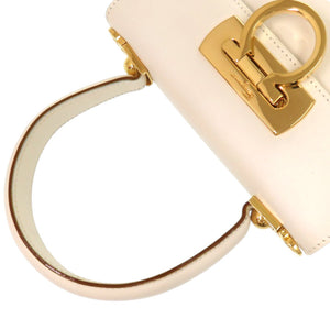 美品 サルヴァトーレフェラガモ ガンチーニ O212193 レザー ホワイト 白 2WAY ハンドバッグ 0278【中古】Salvatore Ferragamo
