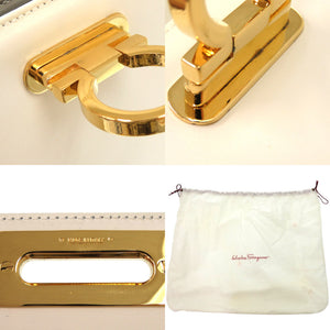 美品 サルヴァトーレフェラガモ ガンチーニ O212193 レザー ホワイト 白 2WAY ハンドバッグ 0278【中古】Salvatore Ferragamo