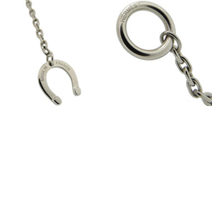 未使用品 エルメス シュヴァル メタル ヴュルカニウム シルバー 茶 ネックレス 0335【中古】HERMES