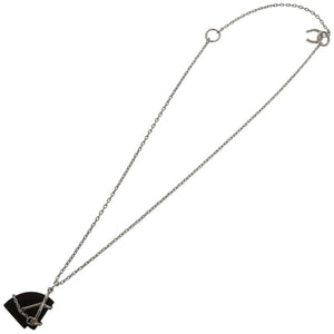 未使用品 エルメス シュヴァル メタル ヴュルカニウム シルバー 茶 ネックレス 0335【中古】HERMES