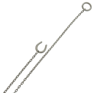 未使用品 エルメス シュヴァル メタル ヴュルカニウム シルバー 茶 ネックレス 0335【中古】HERMES