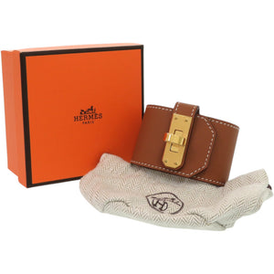 未使用 エルメス ケリーツイストGM ヴォースイフト ゴールド ゴールド金具 U刻印(2022年製) バングル 茶 0336 【中古】 HERMES