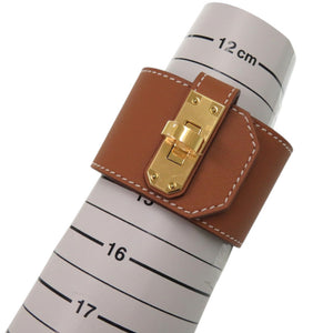 未使用 エルメス ケリーツイストGM ヴォースイフト ゴールド ゴールド金具 U刻印(2022年製) バングル 茶 0336 【中古】 HERMES