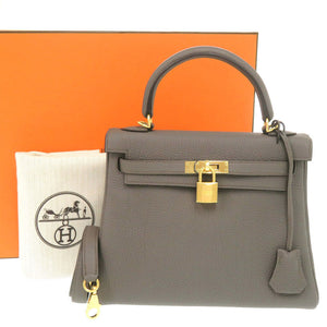 新品同様 エルメス ケリー25 内縫い トゴ エタン ゴールド金具 Y刻印(2020年製) ハンドバッグ 0340【中古】HERMES