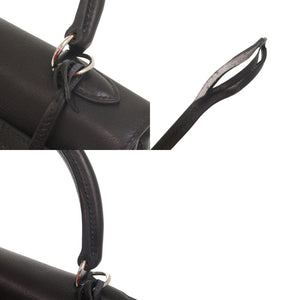 美品 エルメス ケリー25 内縫い ヴォースイフト ブラック シルバー金具 □L刻印(2008年製) ハンドバッグ 0344【中古】HERMES