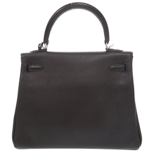 美品 エルメス ケリー25 内縫い ヴォースイフト ブラック シルバー金具 □L刻印(2008年製) ハンドバッグ 0344【中古】HERMES