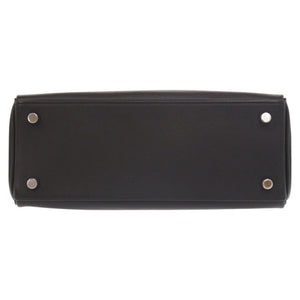 美品 エルメス ケリー25 内縫い ヴォースイフト ブラック シルバー金具 □L刻印(2008年製) ハンドバッグ 0344【中古】HERMES